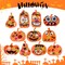 Halloween Pumpkin Shape Foam Stickers Set,DIY Self-Adhesive Halloween Craft Kit for Kids Decoration,Halloween Foam Pumpkin Craft Kit Unfinished Pumpkins Stickers